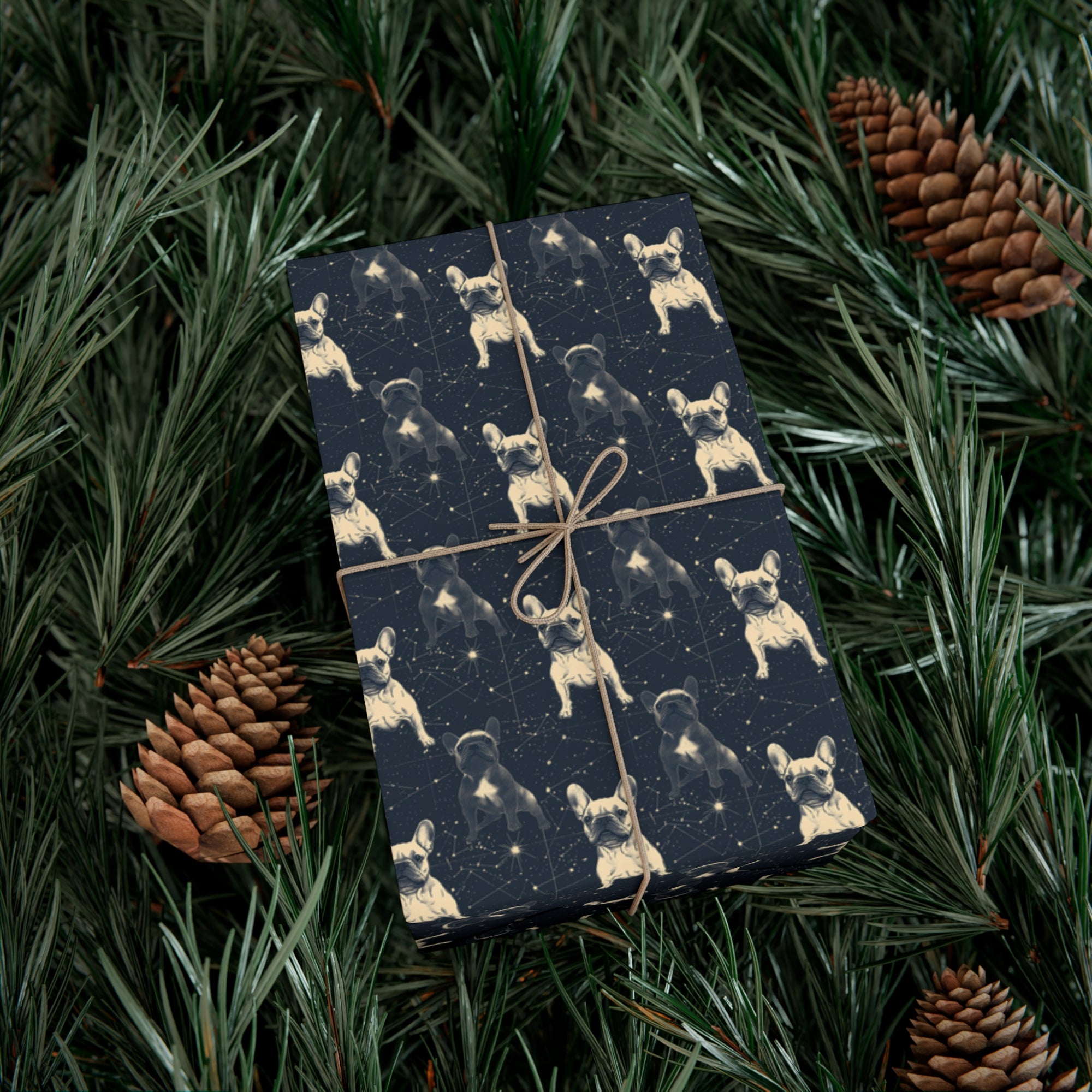 Frenchie Celestial Soar Gift Wrap Papers