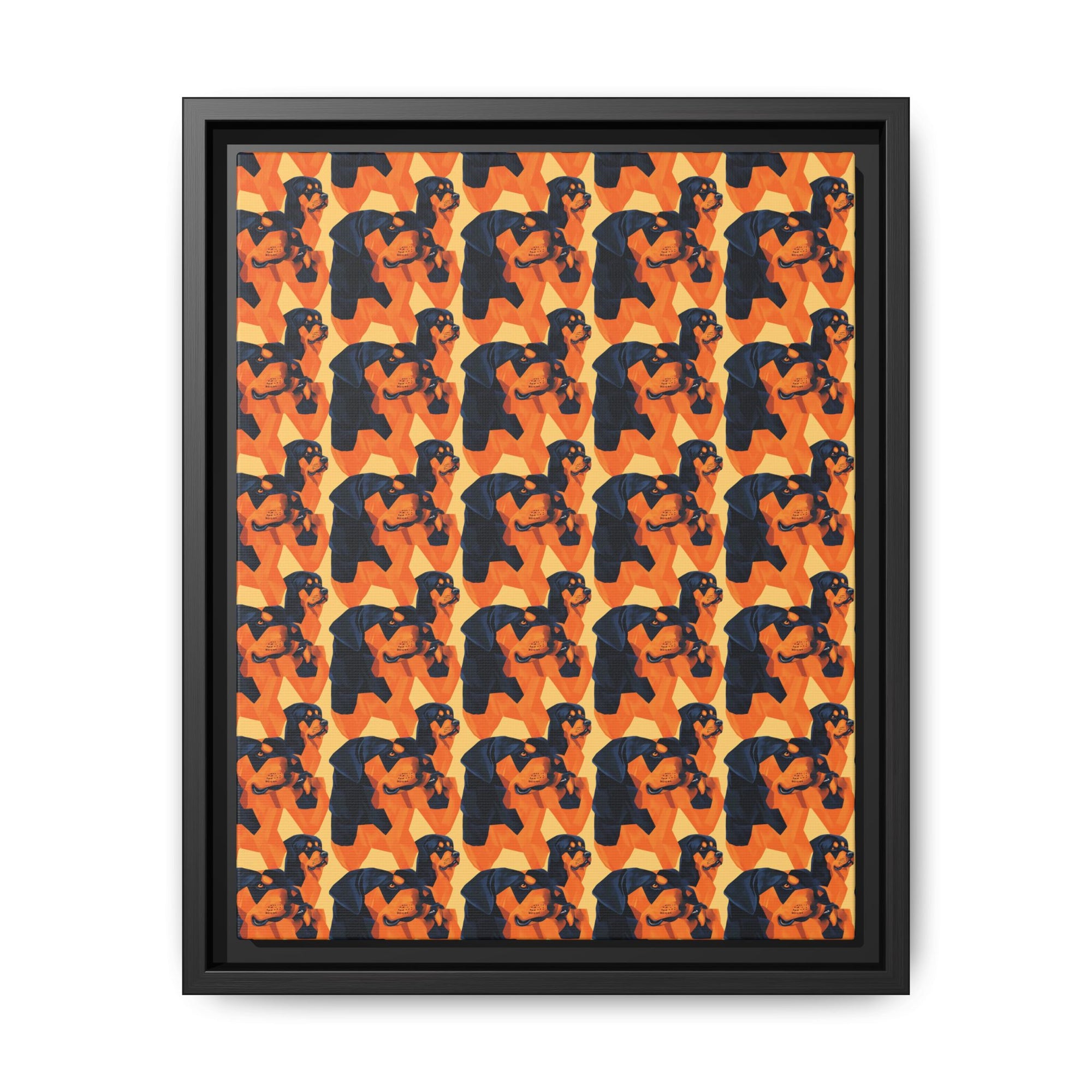 Rottweiler Chic Pawsitivity Matte Canvas, Framed