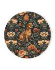 Dazzling Dachsund Blossoms & Foliage Cork Back Coaster