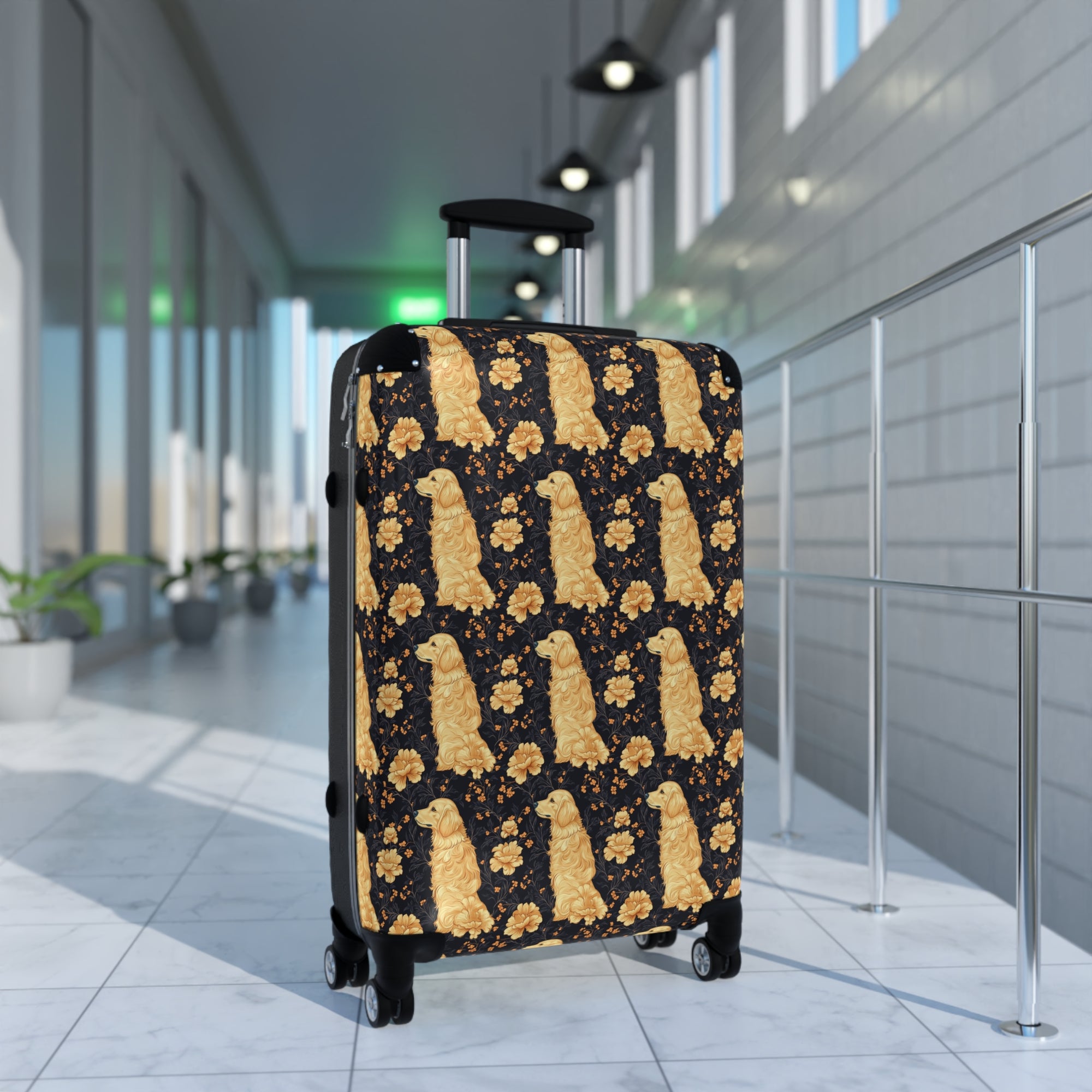 Golden Paws Floral Frenchie Suitcase