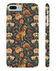 Dazzling Dachsund Blossoms & Foliage Slim Phone Cases