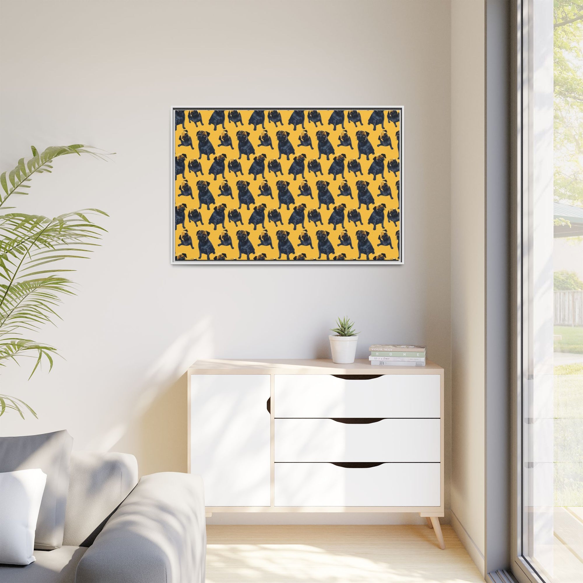 Puglet Posh Paradise Matte Canvas, Framed