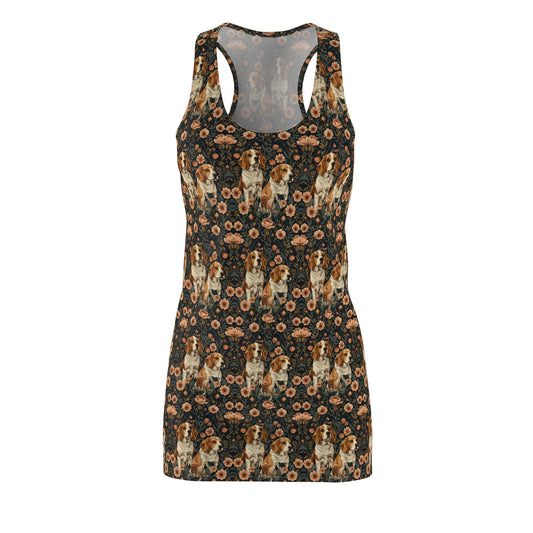 Beagle Blossom Bonanza Women's Racerback Dress