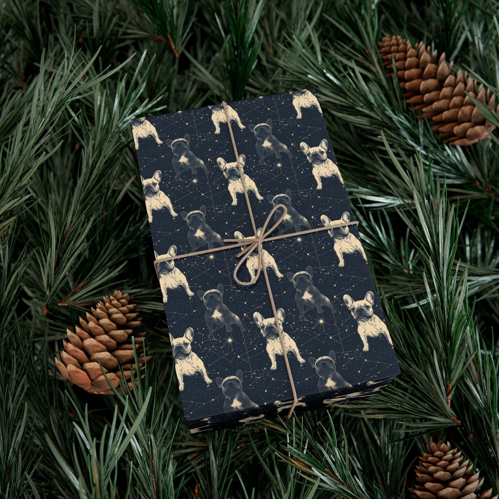 Frenchie Celestial Soar Gift Wrap Papers