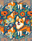 Corgi Carnival Couture Ceramic Coaster