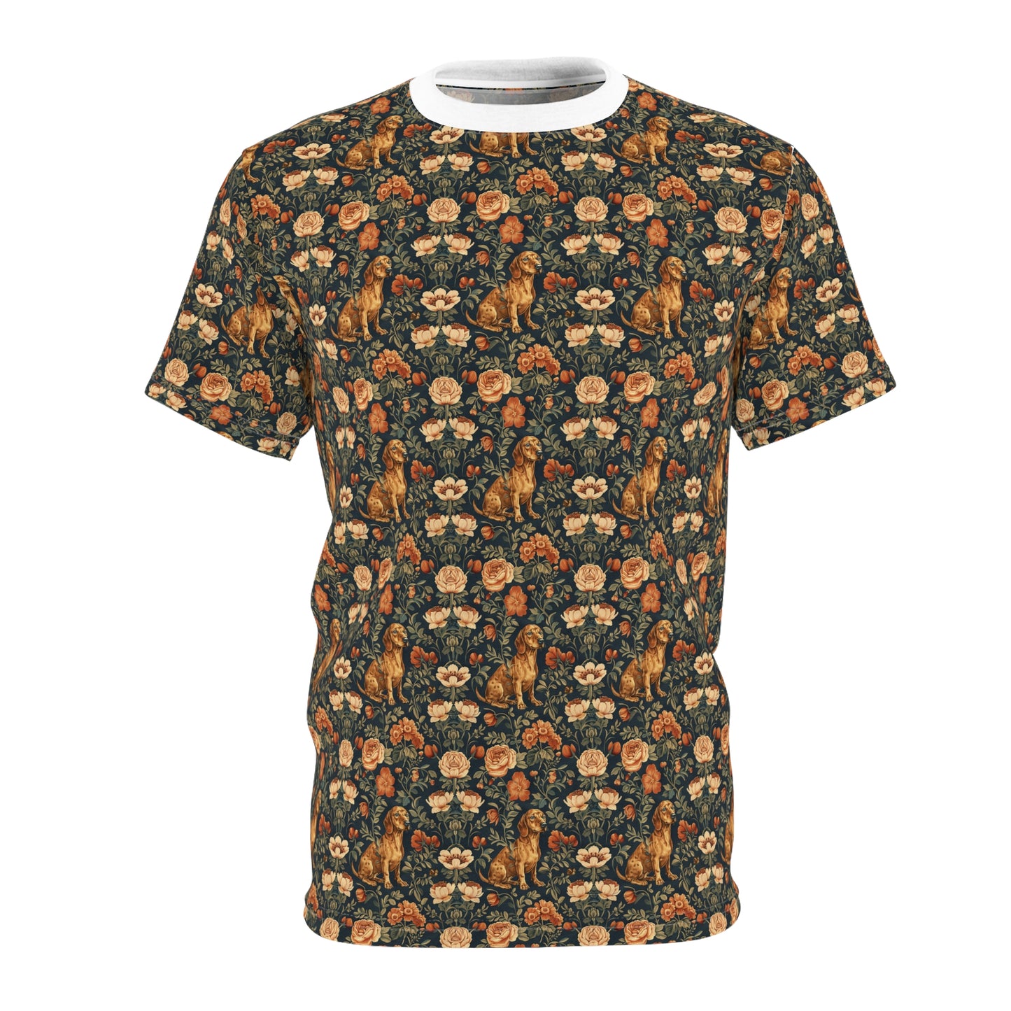 Dazzling Dachsund Blossoms & Foliage Unisex Tee