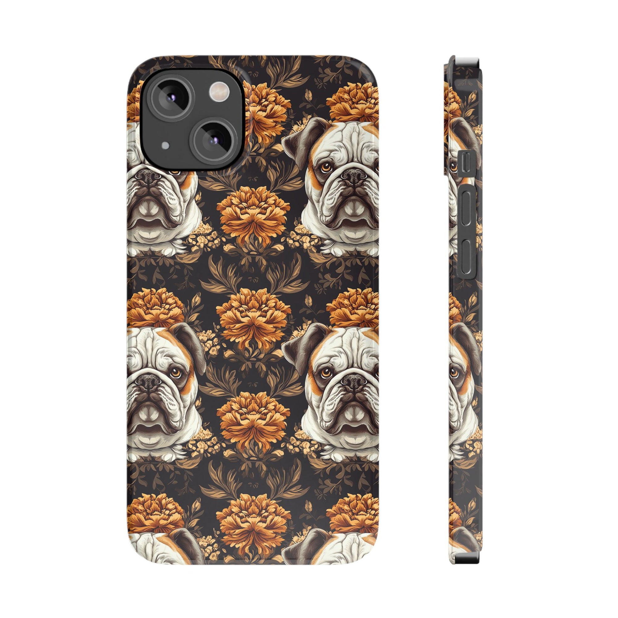 Bloomingly Bulldogistic Bouquet Slim Phone Cases