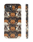 Bloomingly Bulldogistic Bouquet Slim Phone Cases