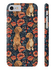 Floral Pawsome Dachsund Delight Slim Phone Cases