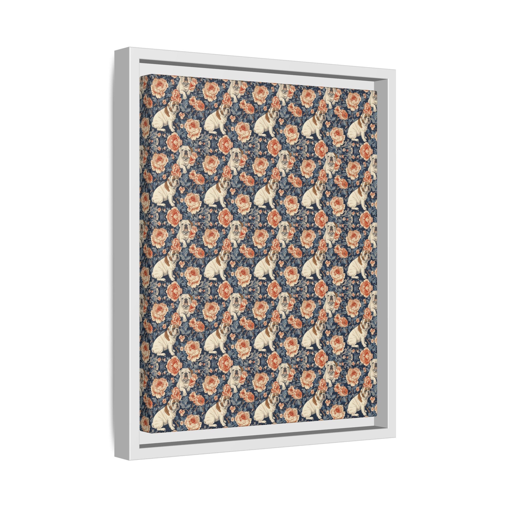 Blooming Bulldog Beauty Matte Canvas, Framed