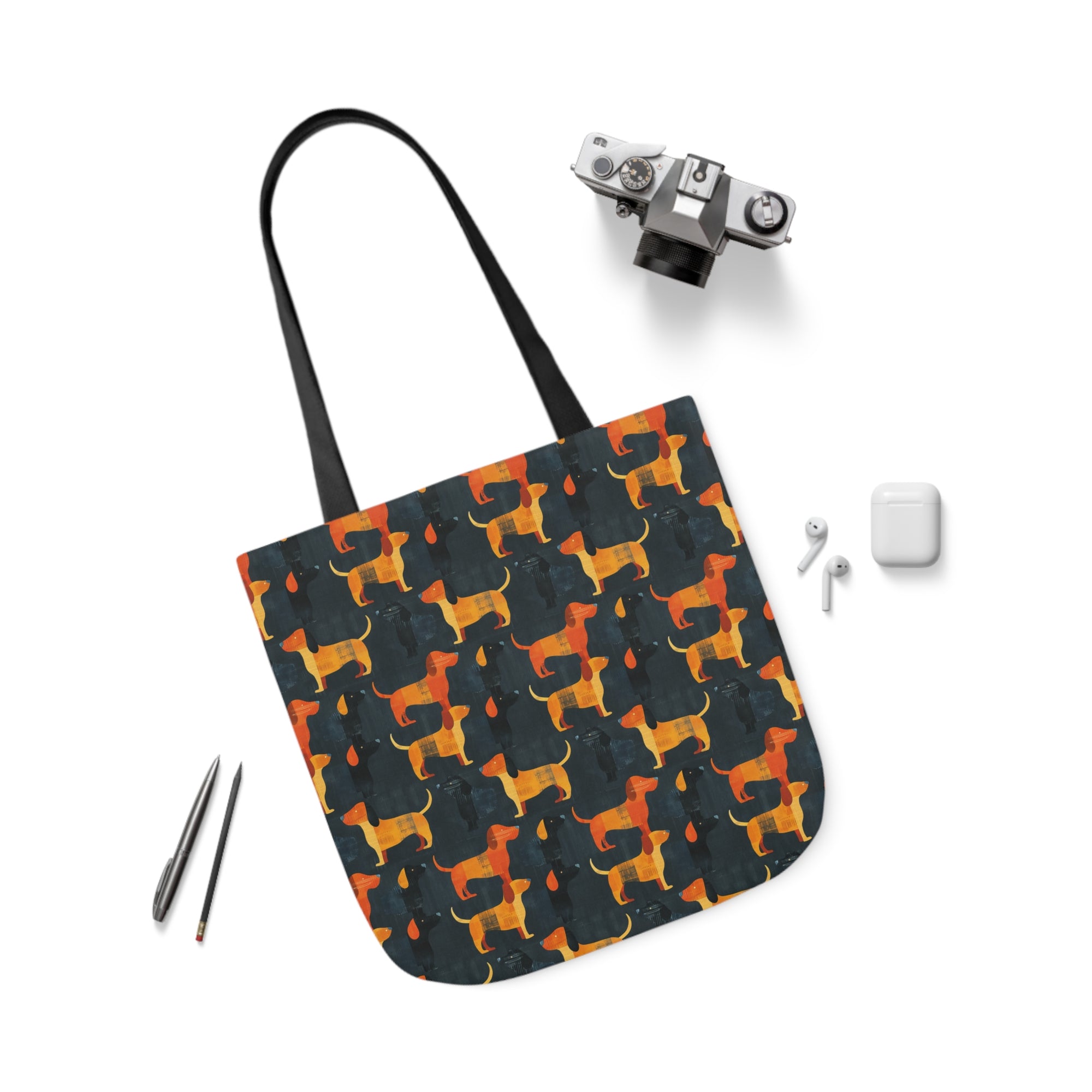 Dapper Dachshund Noir Glow Canvas Tote Bag