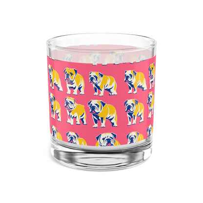 Bubblegum Glamour Bulldog Bouquet Rocks Glass