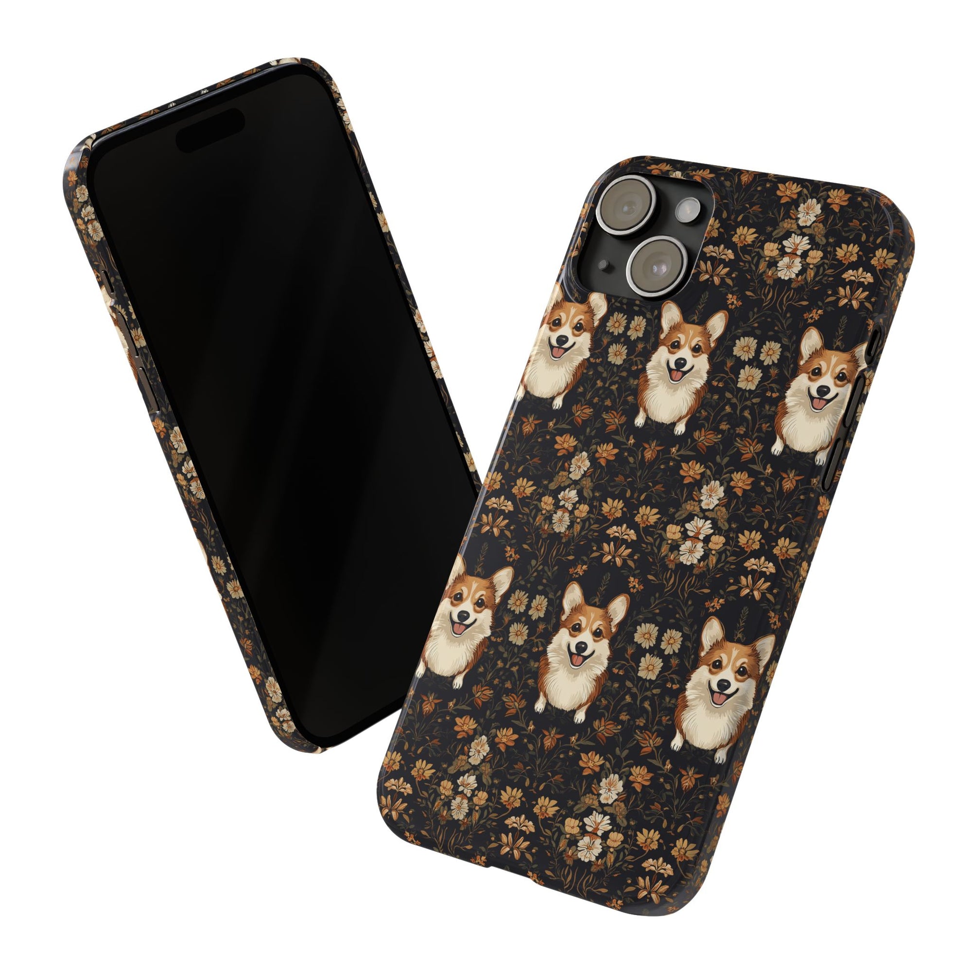 Nighttime Corgi Glow Stride Slim Phone Cases