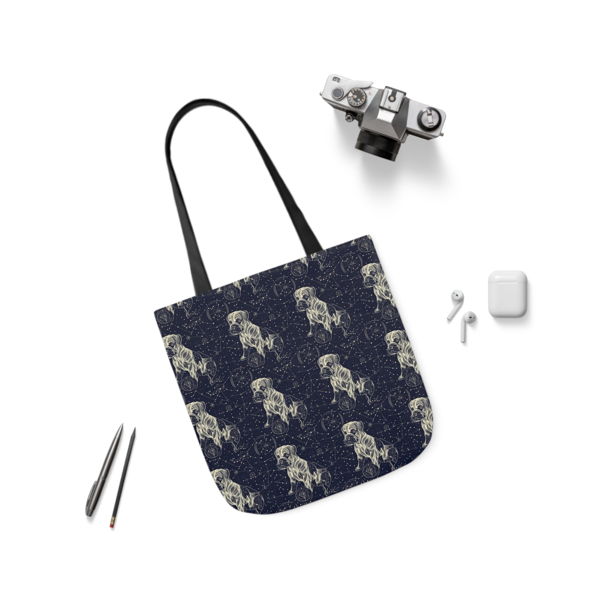 Celestial Boxer Bliss Canvas Tote Bag