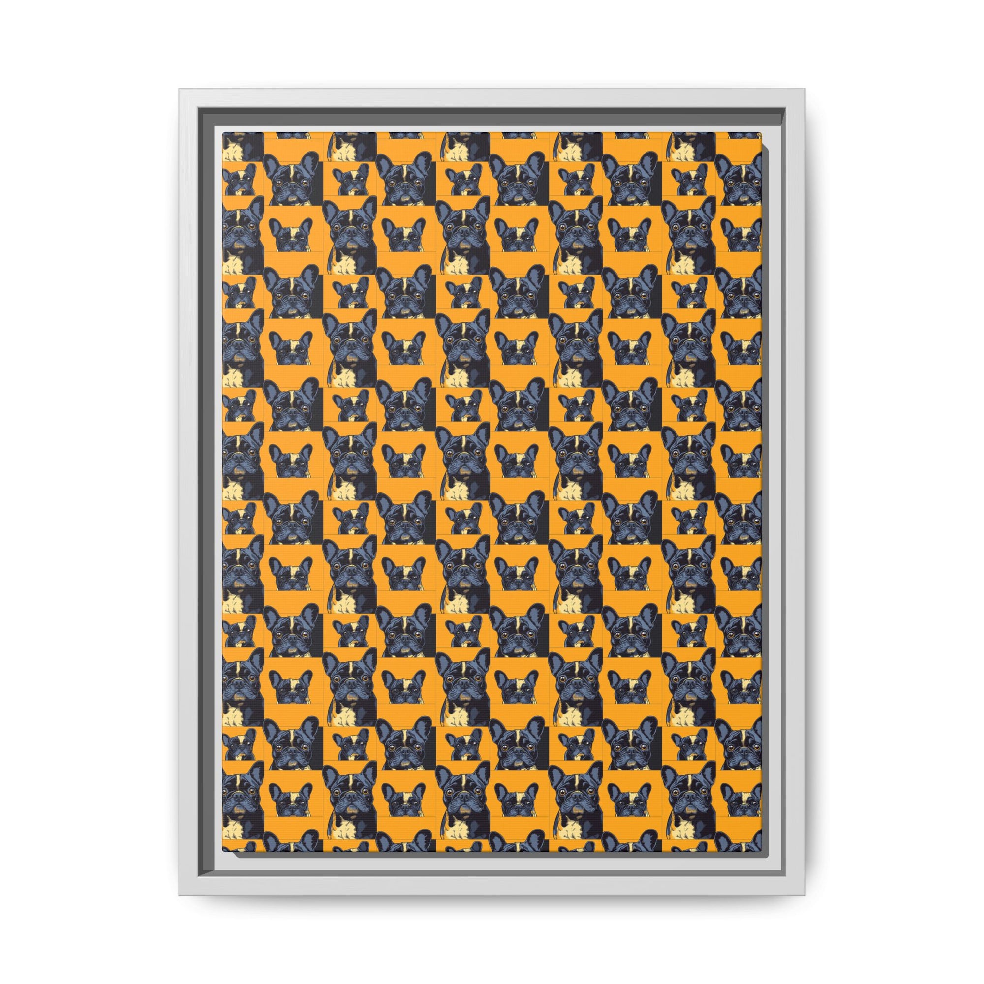 Frenchie Pawsitively Pawsome Peek-a-Boo Perfection Matte Canvas, Framed