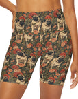 Blooming Pug Paradise High Waisted Yoga Shorts