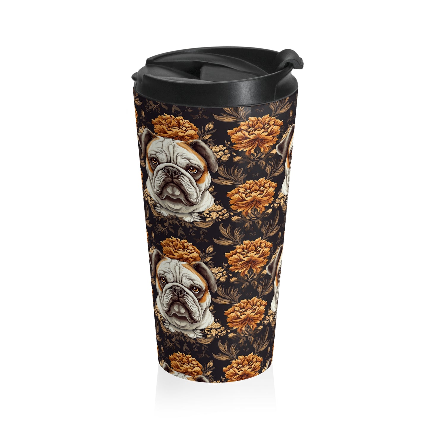 Bloomingly Bulldogistic Bouquet Stainless Steel Travel Mug