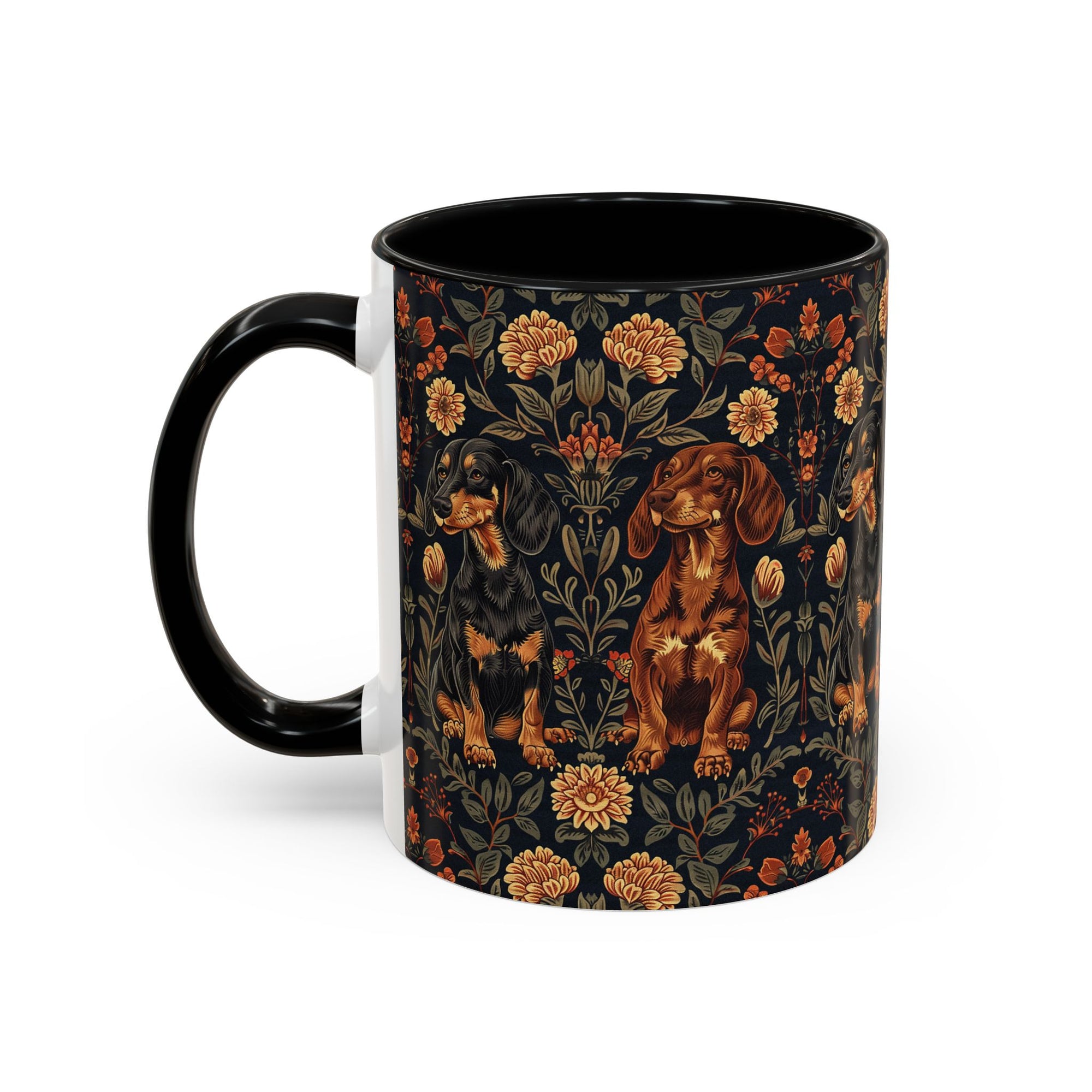 Dapper Dachshund Embroidery Elegance Accent Coffee Mug