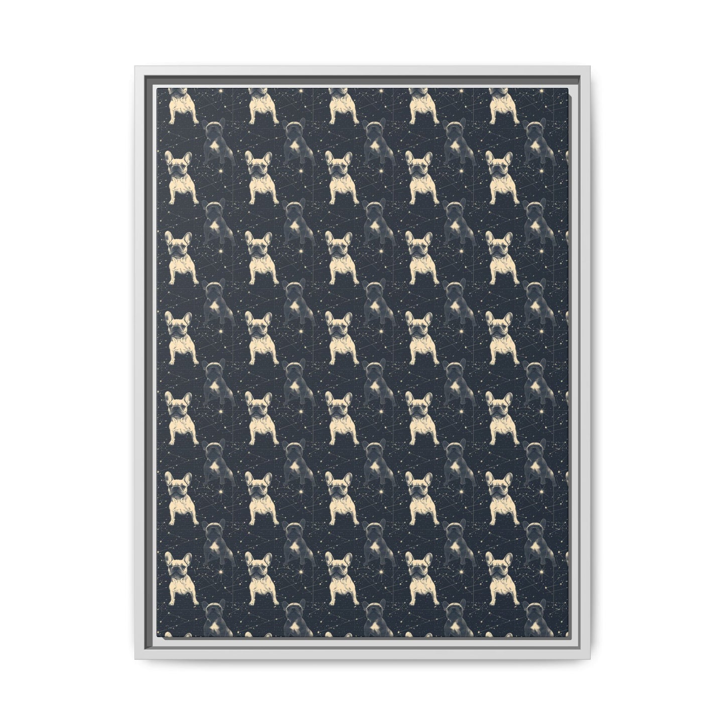 Frenchie Celestial Soar Matte Canvas, Framed