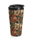 Blooming Pug Paradise Stainless Steel Travel Mug