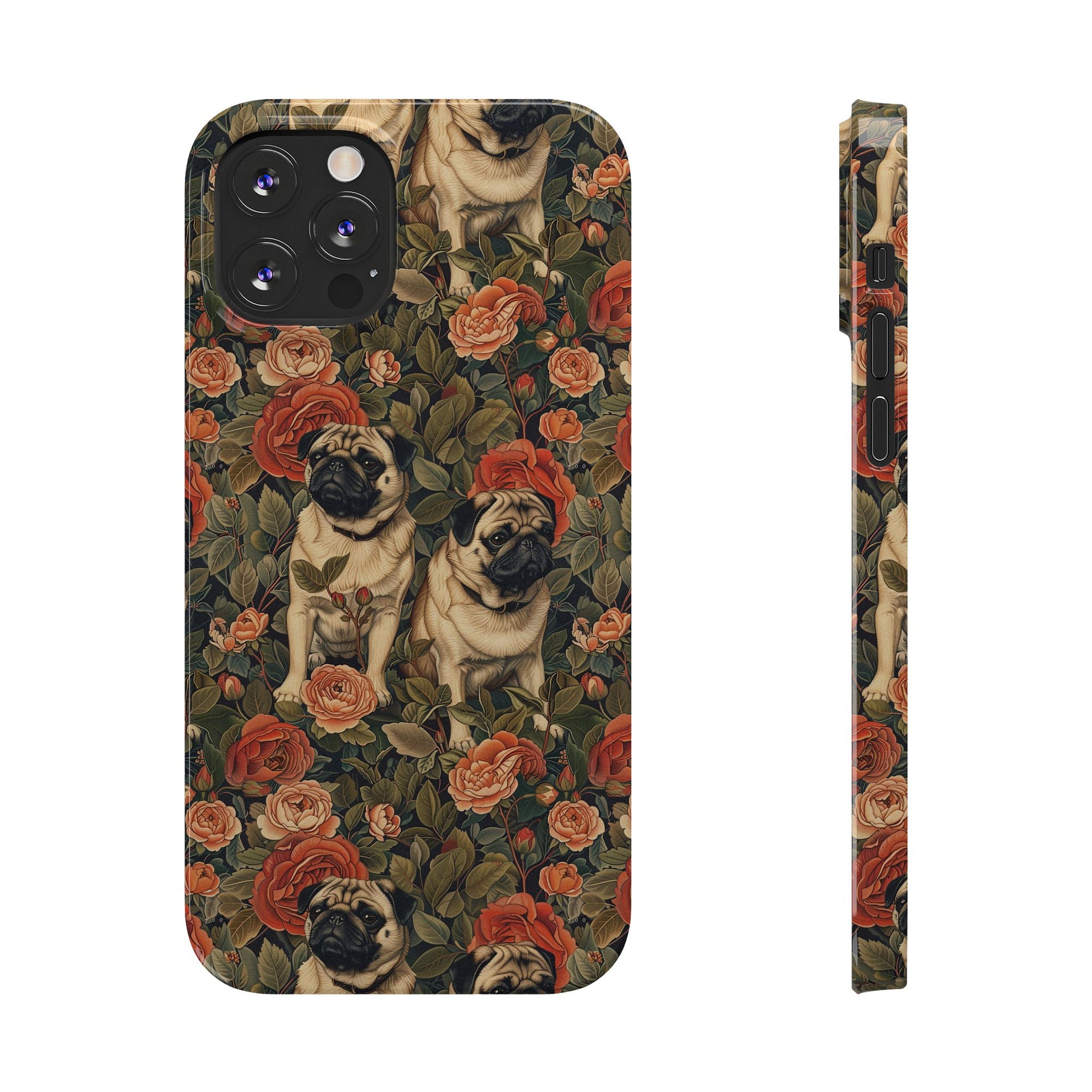 Blooming Pug Paradise Slim Phone Cases