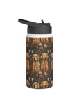 Fanciful Golden Paradise Blossom Stainless Steel Water Bottle