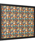 Corgi Carnival Couture Matte Canvas, Framed