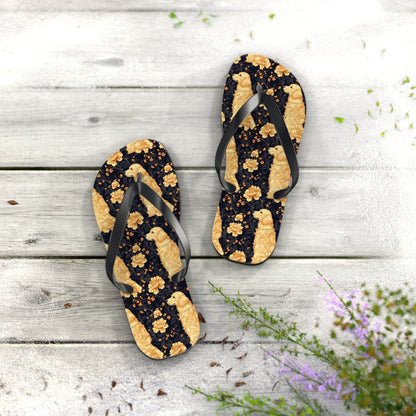 Golden Paws Floral Frenchie Flip Flops