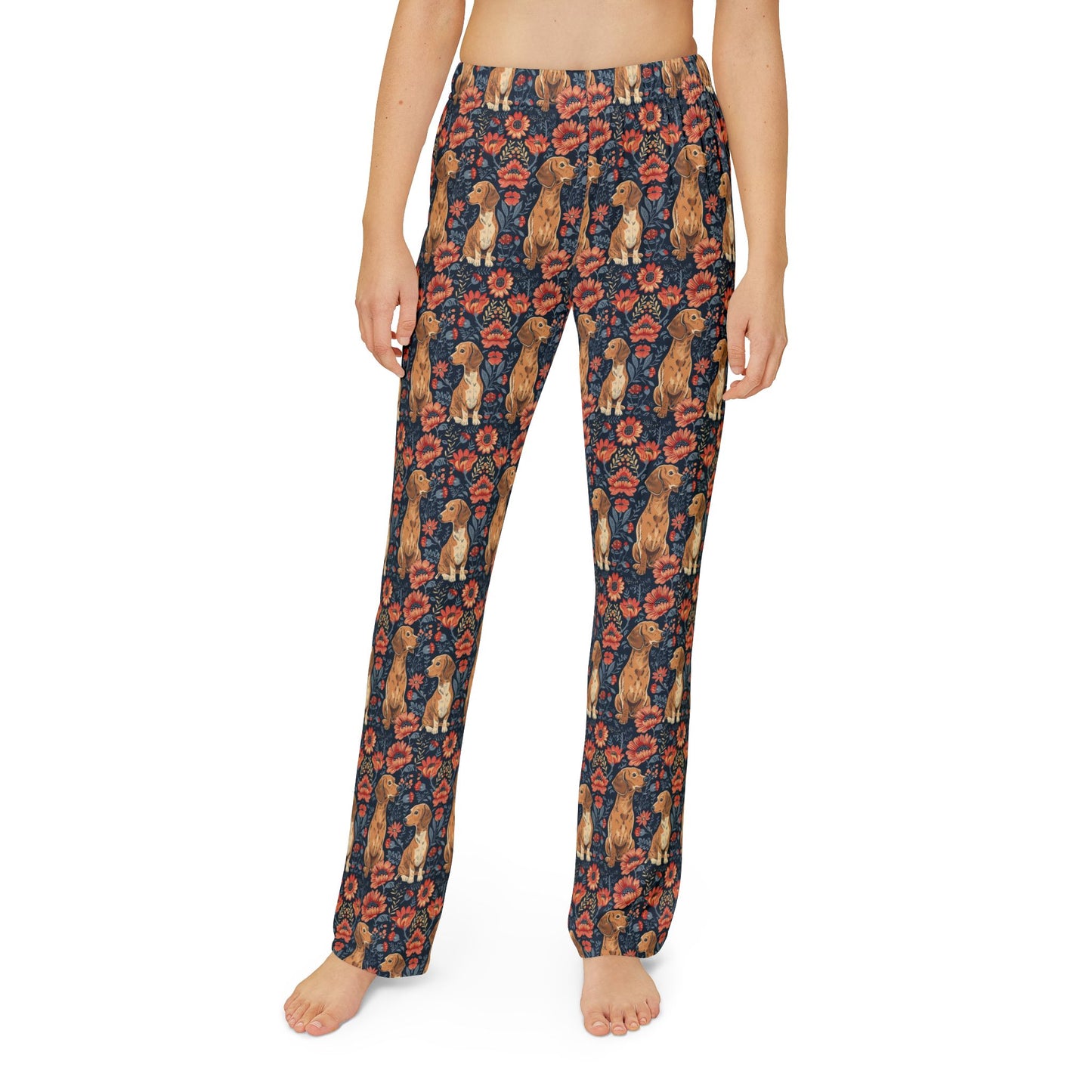 Floral Pawsome Dachsund Delight Kids Pajama Pants