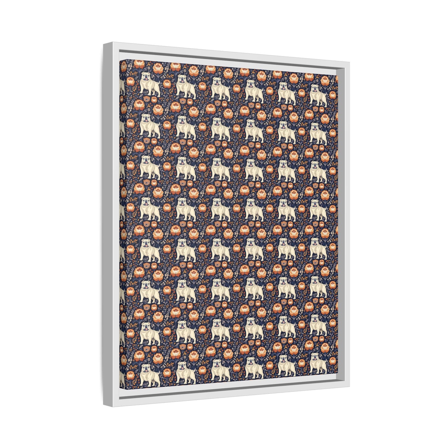 Bulldog Blossom Bonanza Matte Canvas, Framed