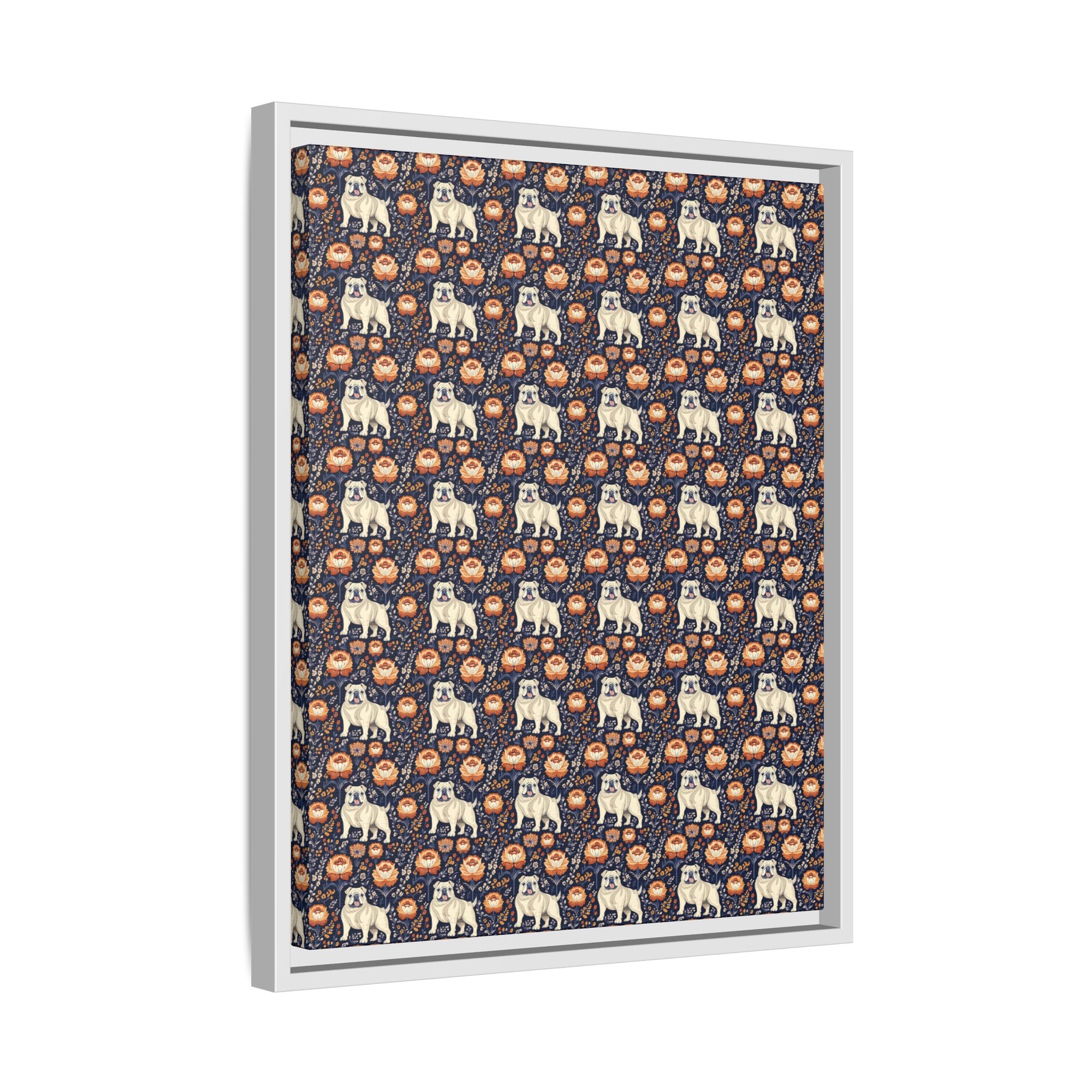 Bulldog Blossom Bonanza Matte Canvas, Framed