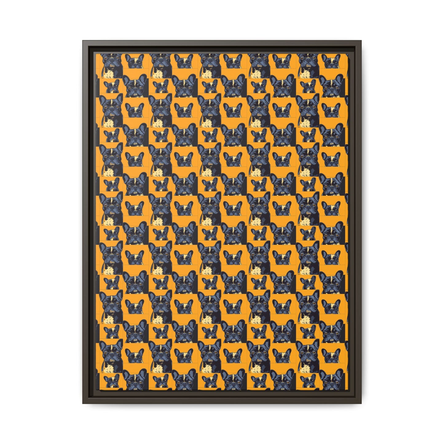 Frenchie Pawsitively Pawsome Peek-a-Boo Perfection Matte Canvas, Framed