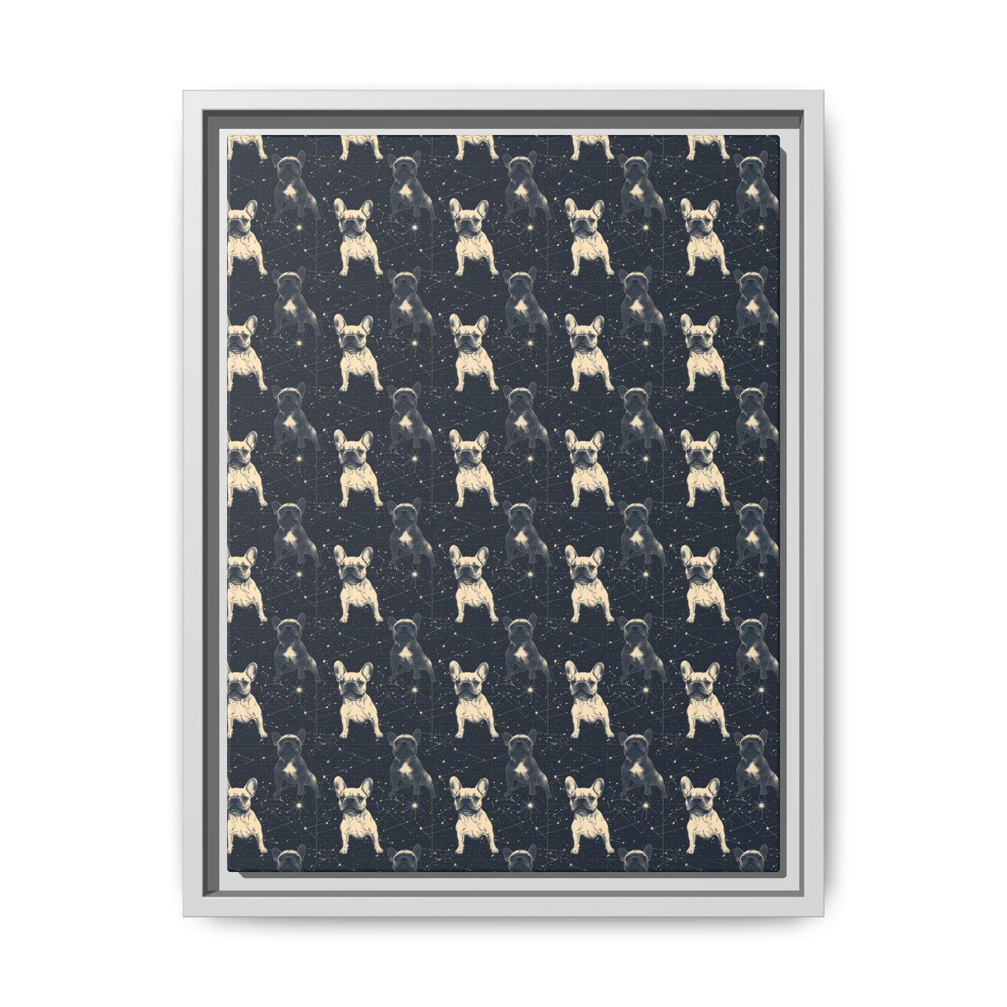 Frenchie Celestial Soar Matte Canvas, Framed