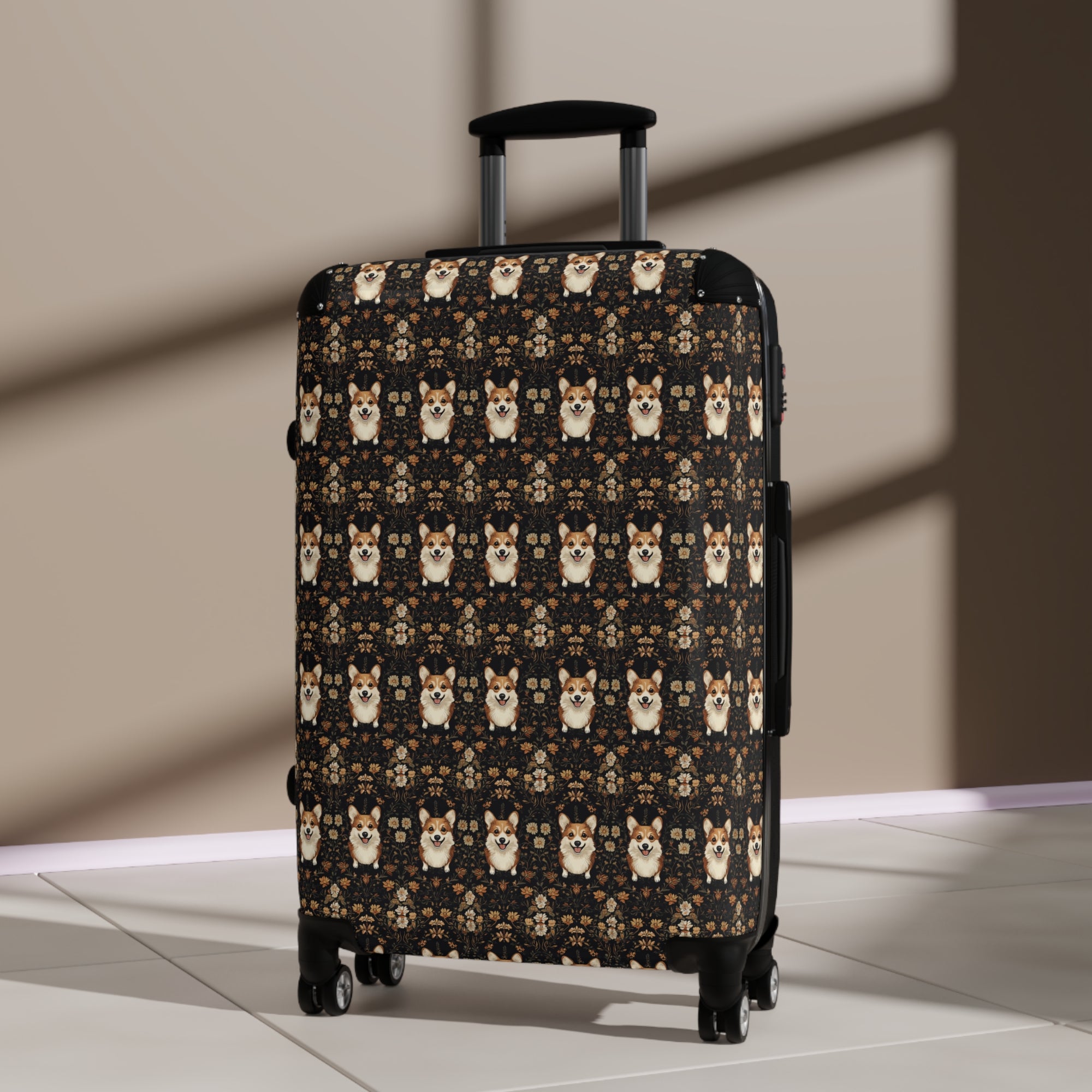 Nighttime Corgi Glow Stride Suitcase