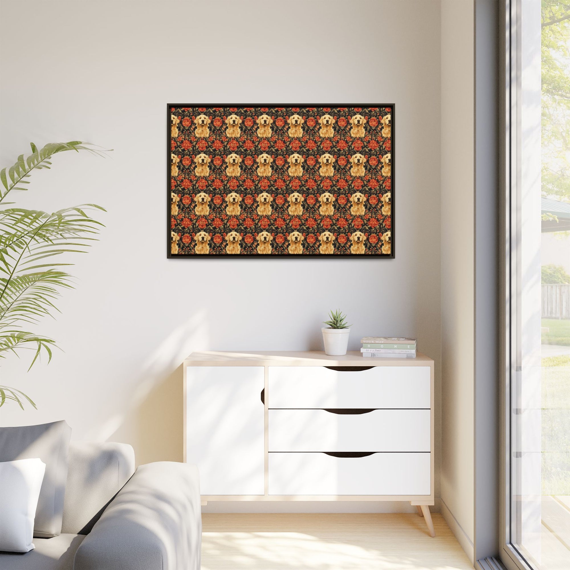 Golden Pawsatronic Tapestry Matte Canvas, Framed