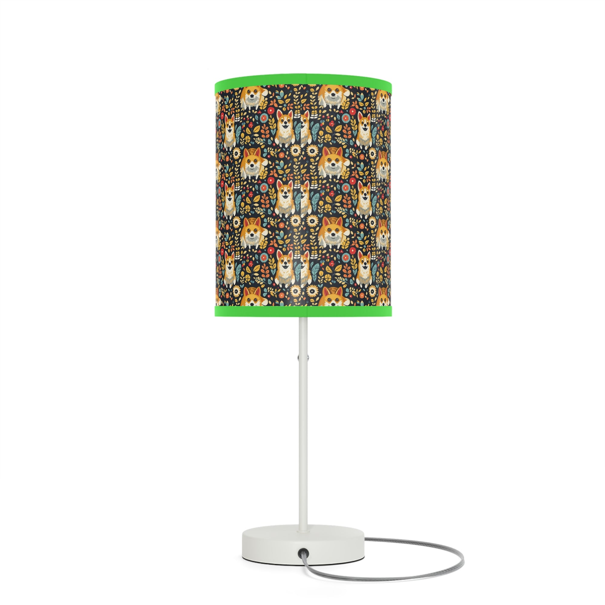 Corgi Rainbow Vine Dream Lamp on a Stand