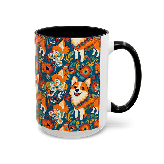 Corgi Carnival Couture Accent Coffee Mug