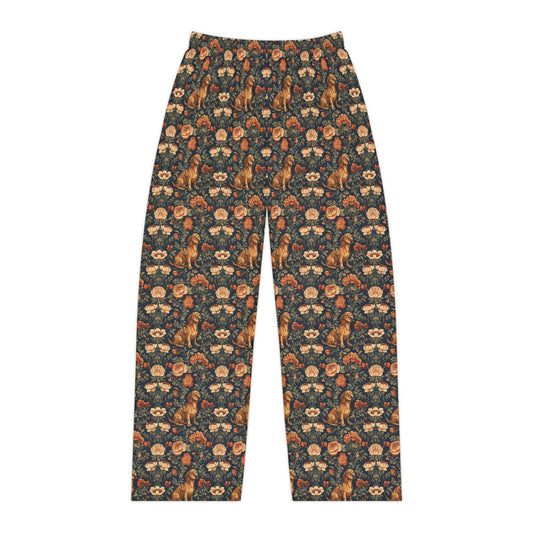 Dazzling Dachsund Blossoms & Foliage Women's Pajama Pants