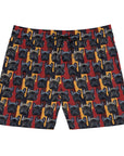 Chic Canine Checkmate - Frenchie Edition Men's Mid-Length Swim Shorts