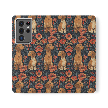 Floral Pawsome Dachsund Delight Flip Cases