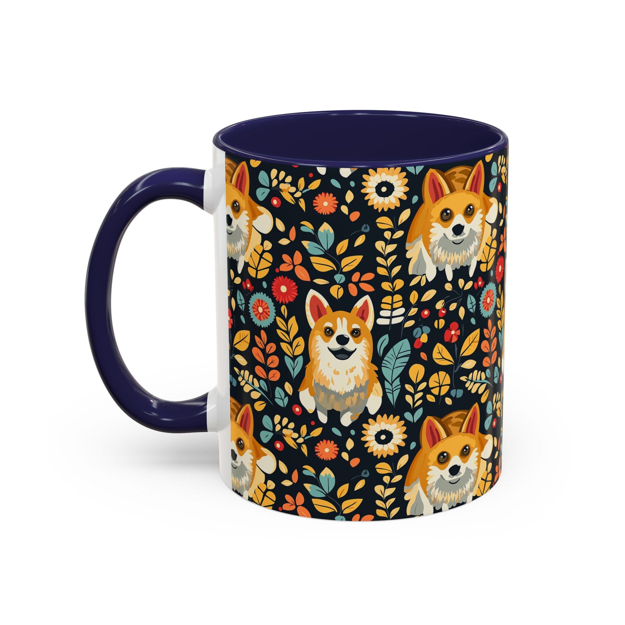 Corgi Rainbow Vine Dream Accent Coffee Mug