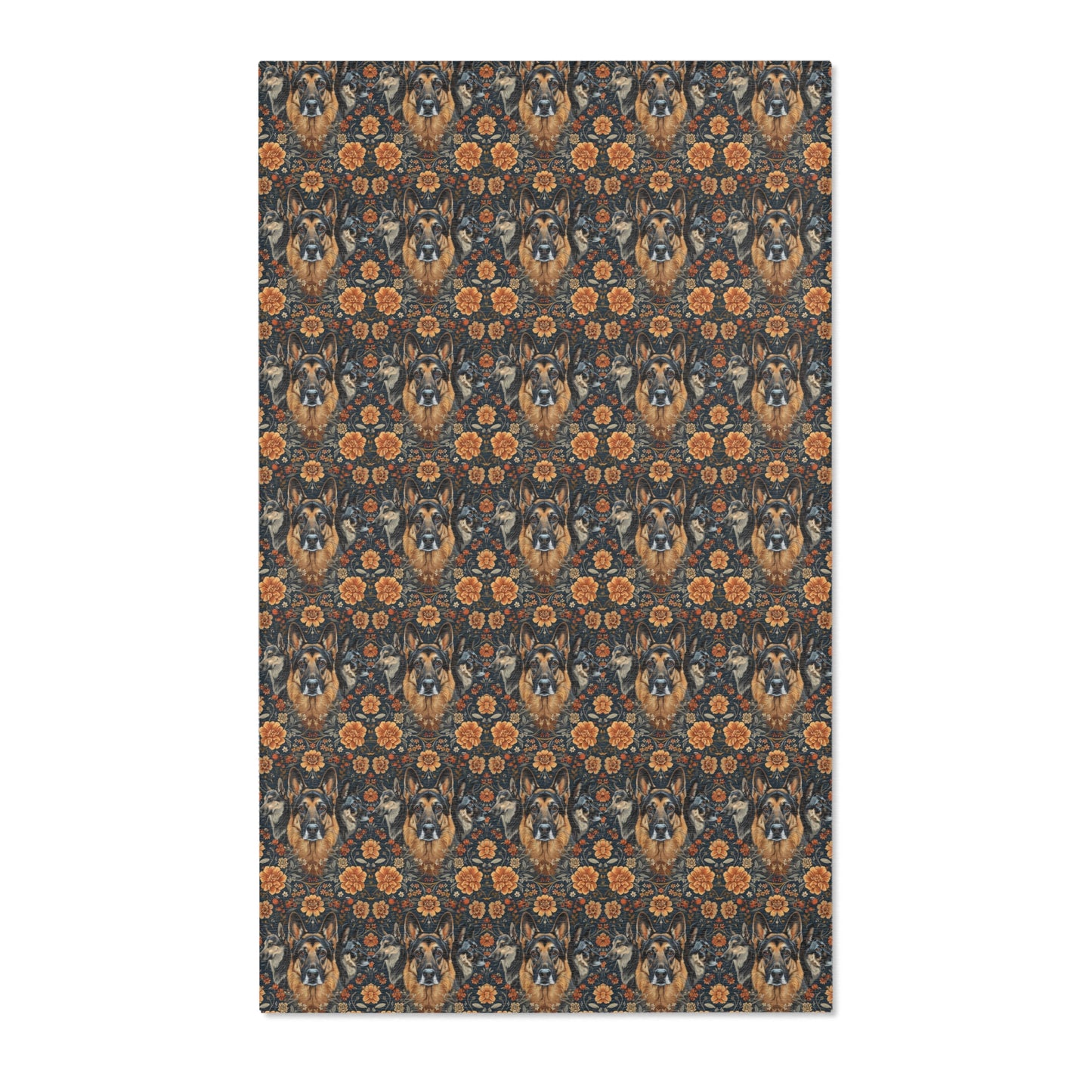 German Shepherd Grandeur - William Morris Inspired Area Rug