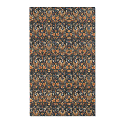 German Shepherd Grandeur - William Morris Inspired Area Rug