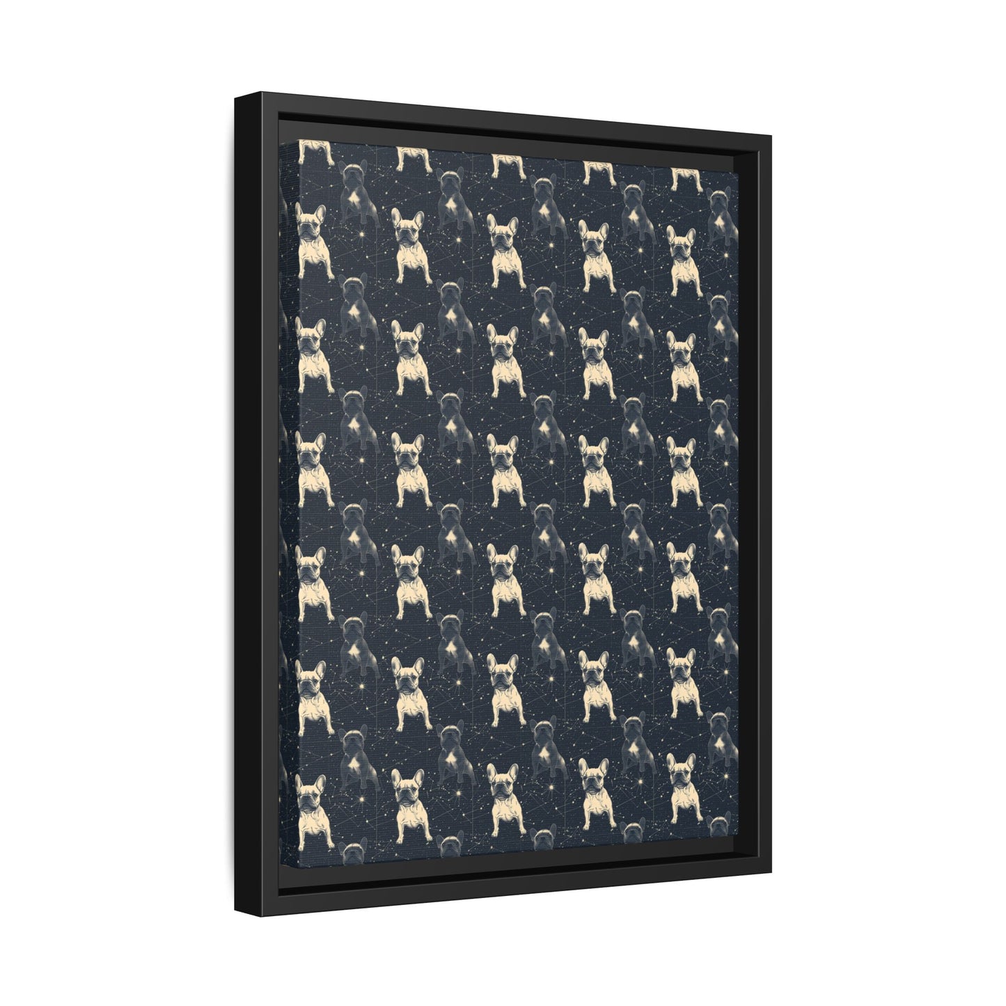 Frenchie Celestial Soar Matte Canvas, Framed