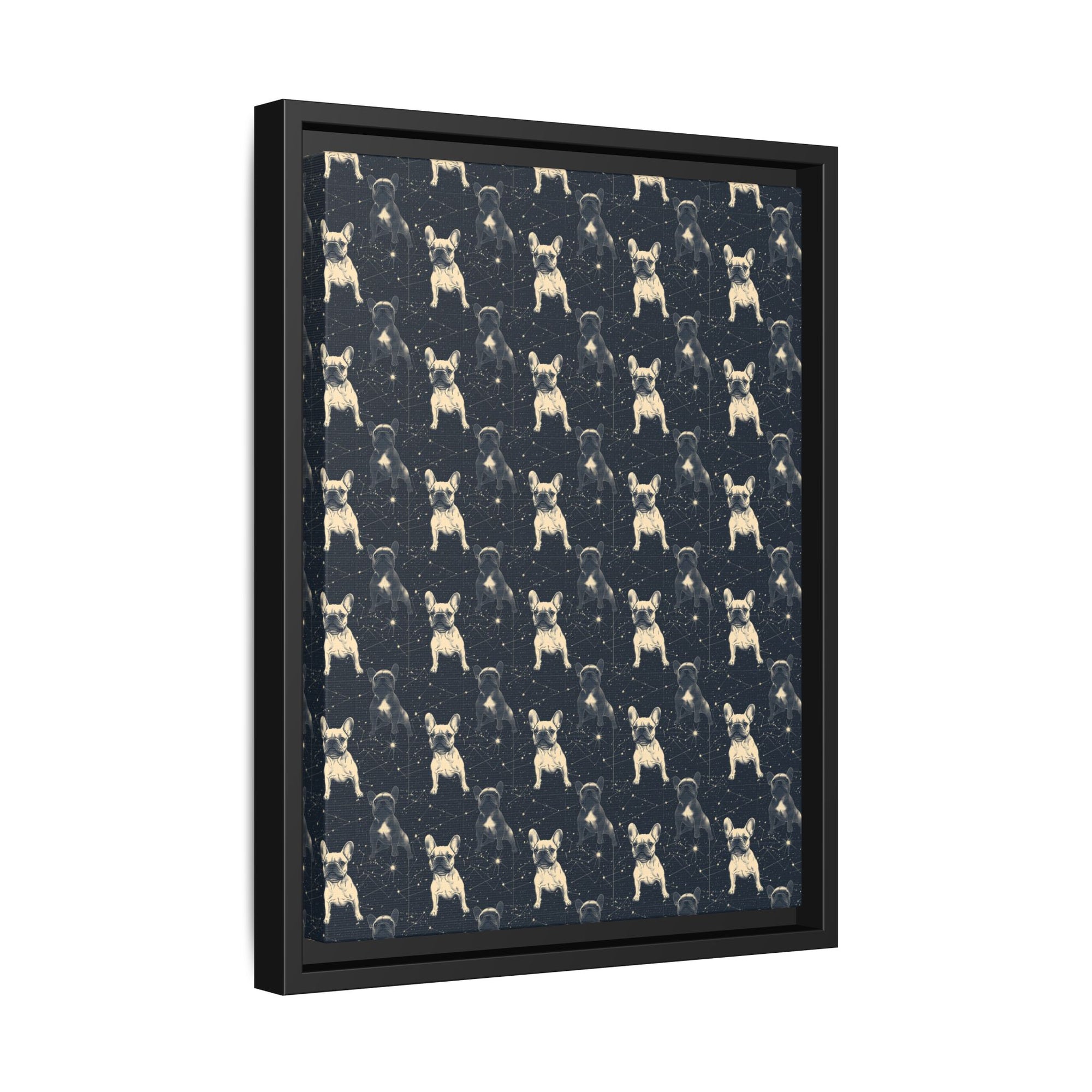 Frenchie Celestial Soar Matte Canvas, Framed