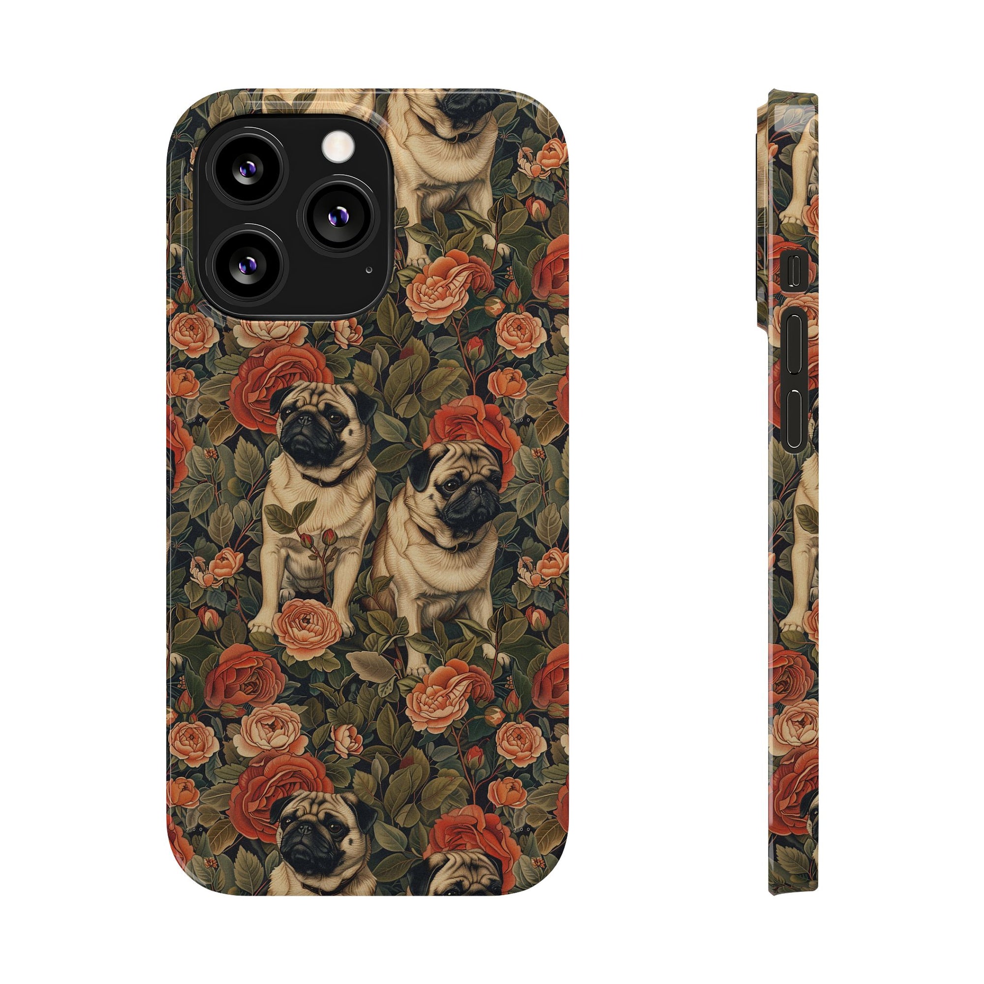 Blooming Pug Paradise Slim Phone Cases