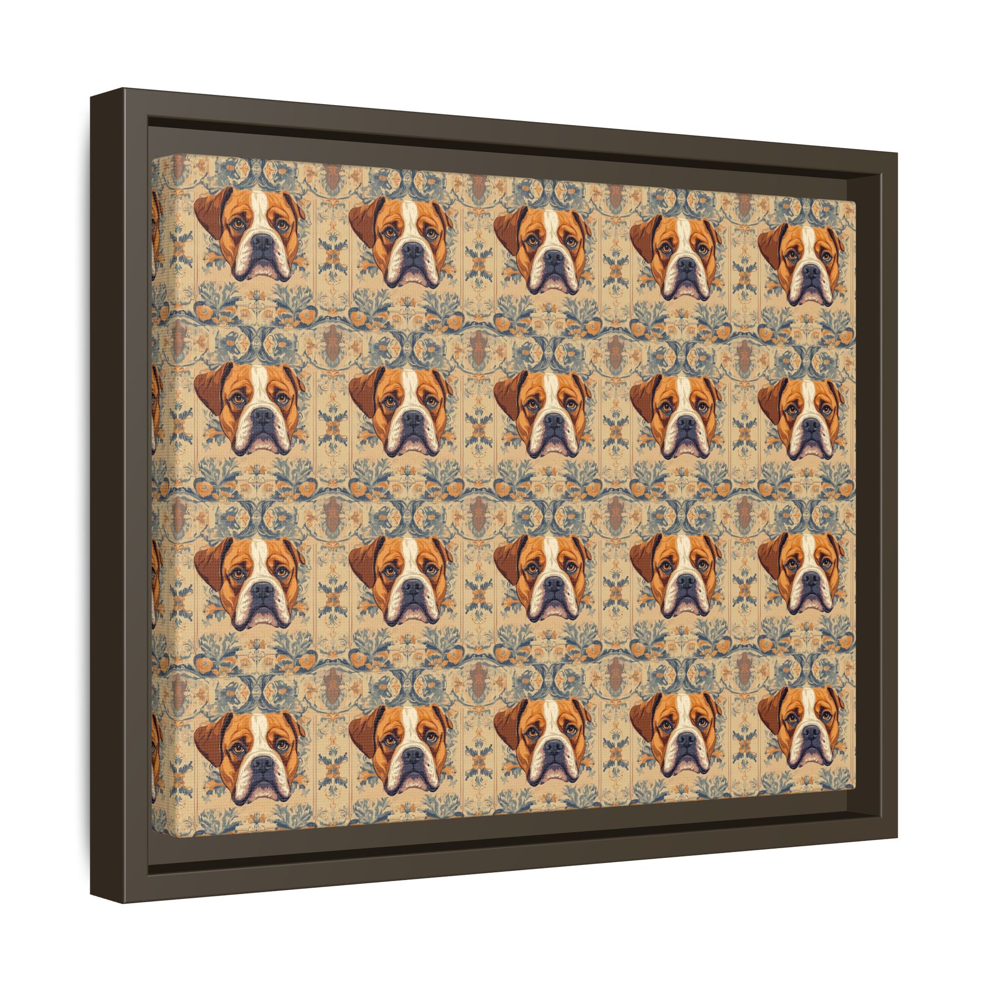 Bowtie Boxer Bliss Matte Canvas, Framed