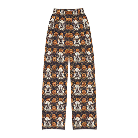 Bloomingly Bulldogistic Bouquet Kids Pajama Pants