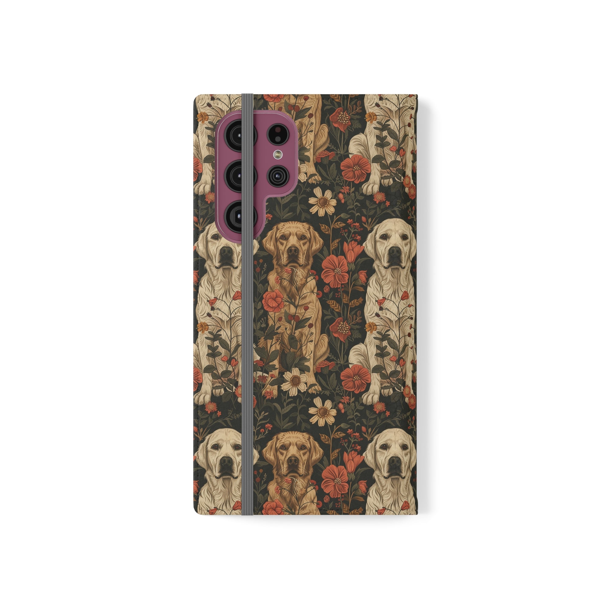 Blossoming Labradors Bouquet Flip Cases