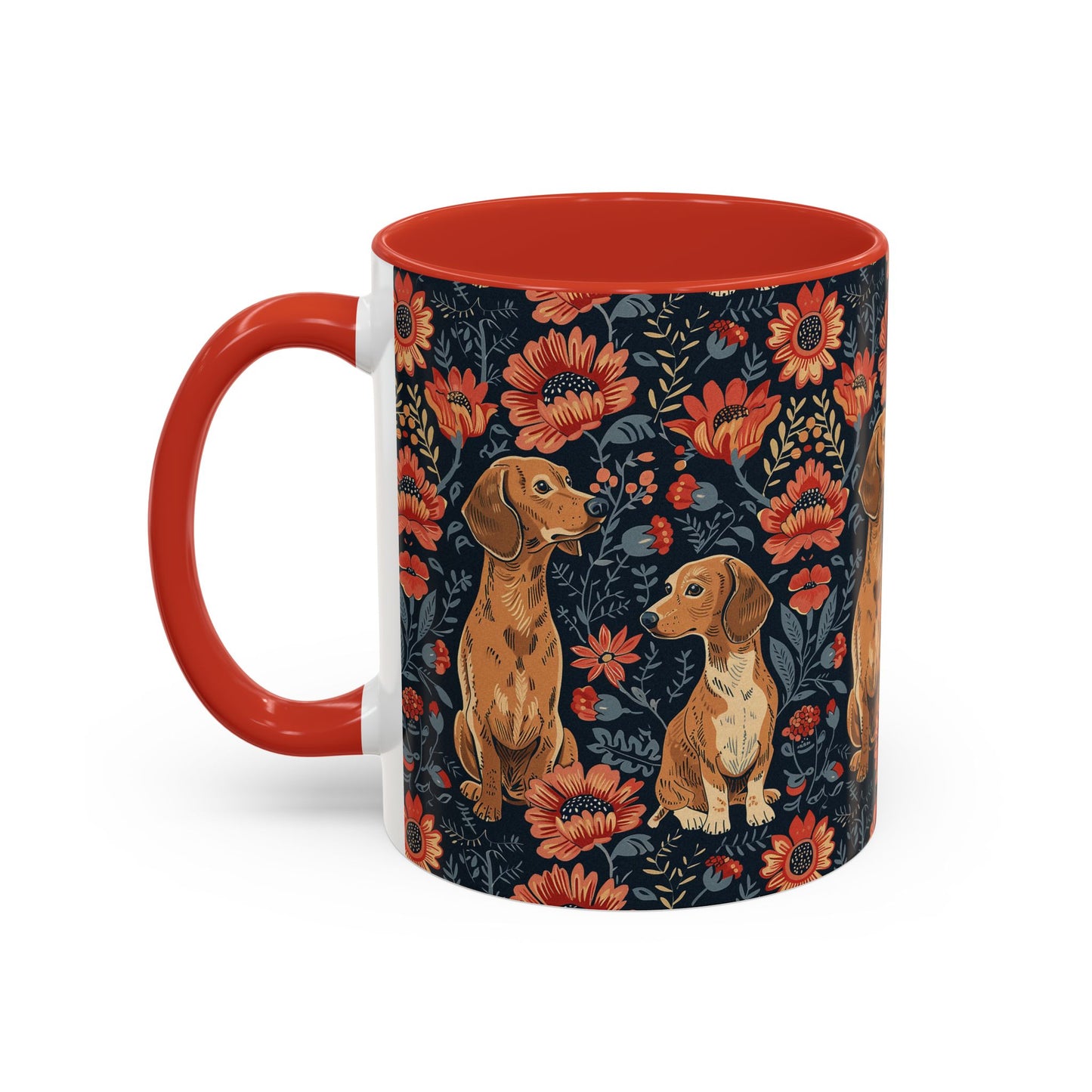 Floral Pawsome Dachsund Delight Accent Coffee Mug